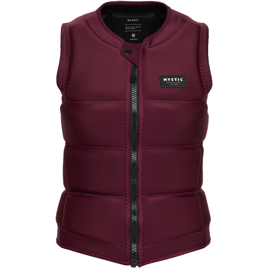 2026 Mystic Da Donna Star Front Zip Wake Impact Vest 35005.240246 - Oxblood Red